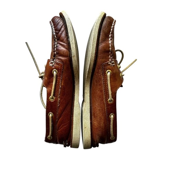 Sperry Authentic Original 2-Eye Boat Shoes Brown Leather Classic Nautical Loafer - Picture 8 of 10